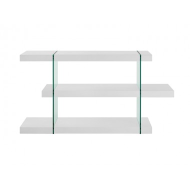 Casabianca Il Vetro High Gloss White Lacquer Bookcase Hover