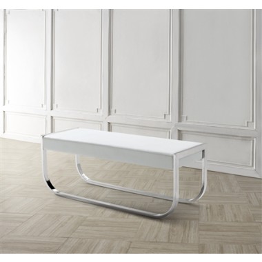 BELLAGIO Collection White Eco-Leather Bench