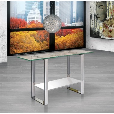 CLARITY Collection High Gloss White Lacquer Console Table