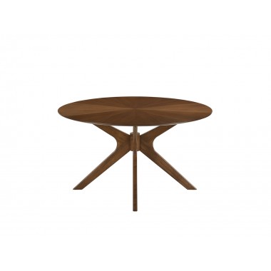 Casabianca WELLS Dining Table In Walnut Veneer - White BG