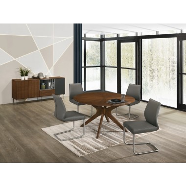 Casabianca WELLS Dining Table In Walnut Veneer Hover