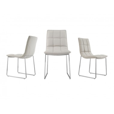 Casabianca LEANDRO Light Gray/White/Black Eco-leather Dining Chair Hover