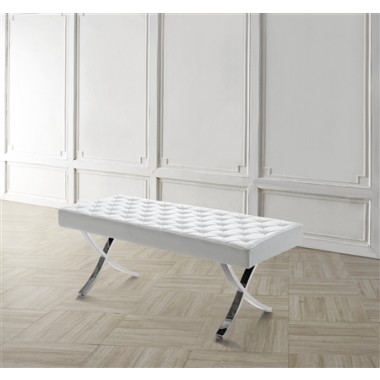 LOFT Collection White Eco-Leather Bench