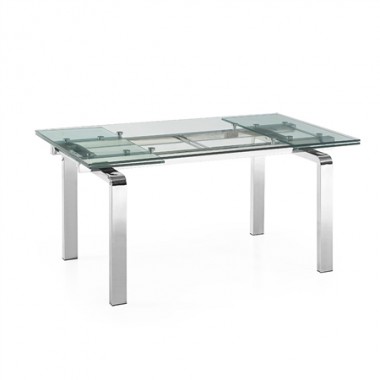 Casabianca CLOUD Collection Stainless Steel Extendable Dining Table Hover