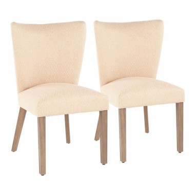 LumiSource Addison Dining Chair - Set of 2 - LIGHT BROWN 