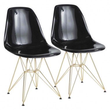 LumiSource Brady Chair - Set of 2 - BLACK 