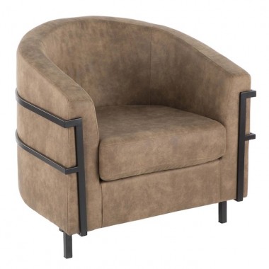LumiSource Colby Tub Chair - BROWN - Perspective