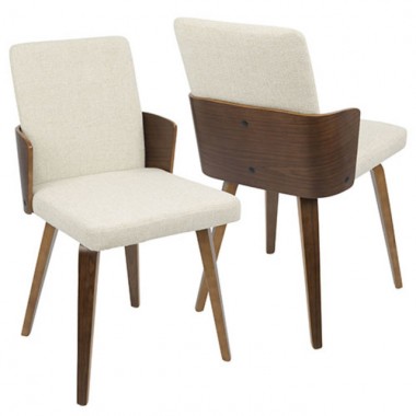 LumiSource Carmella Dining Chair - Set of 2 - CREAM 