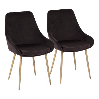 LumiSource Diana Chair - Set of 2 - BLACK