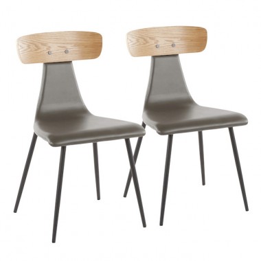 LumiSource Elio Chair - Set of 2 - GREY 
