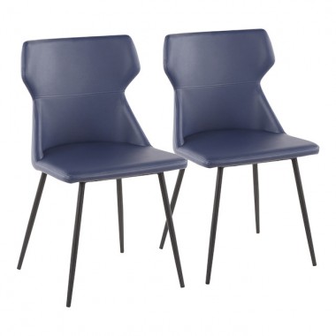 LumiSource Hex Chair - Set of 2 - BLUE 