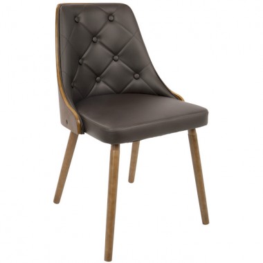 LumiSource Gianna Dining Chair - BROWN - Perspective