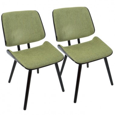 LumiSource Lombardi Chair - Set of 2 - GREEN 