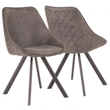 LumiSource Marche Chair - Set of 2 - DARK GREY 