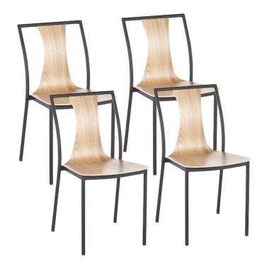 LumiSource Osaka Chair - Set of 4 - NATURAL 