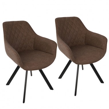 LumiSource Outlaw Chair - Set of 2 - BROWN 