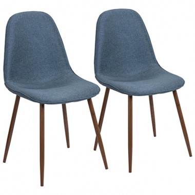 LumiSource Pebble Dining Chair - Set of 2 - BLUE 
