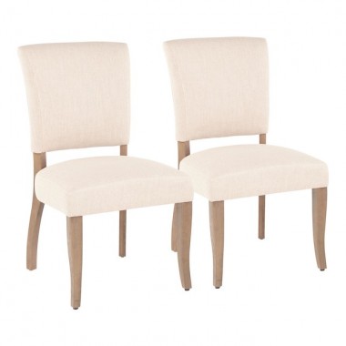 LumiSource Rita Dining Chair - Set of 2 - BEIGE 