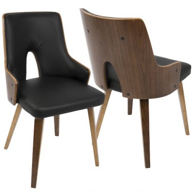 LumiSource Stella Chair - Set of 2 - BLACK