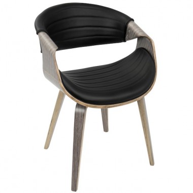 LumiSource Symphony Chair - Light Grey + Black - Perspective