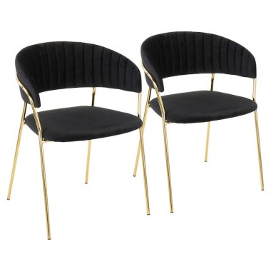 LumiSource Tania Chair - Set of 2 - BLACK 