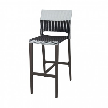 Source Furniture Chloe Bar Side Chair - Black and White - Black Frame/Espresso Frame Hover