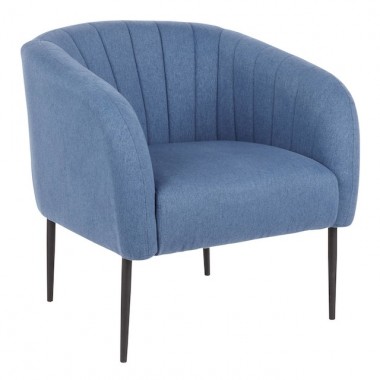 LumiSource Renee Accent Chair - BLUE FABRIC - Perspective