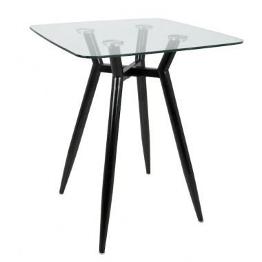 LumiSource Clara Counter Table - Black + Glass