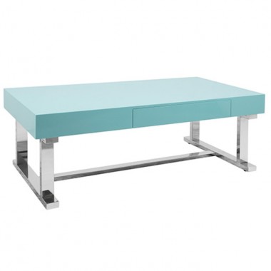 LumiSource Luster Coffee Table - Light Blue - Perspective