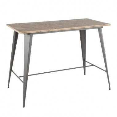LumiSource Oregon Counter Table - Antique + Espresso