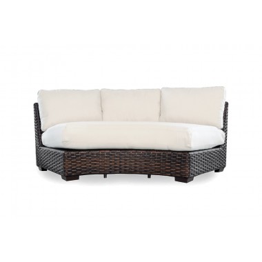 Lloyd Flanders Contempo Curve Sectional Sofa in Aged Walnut Wicker Finish Hover