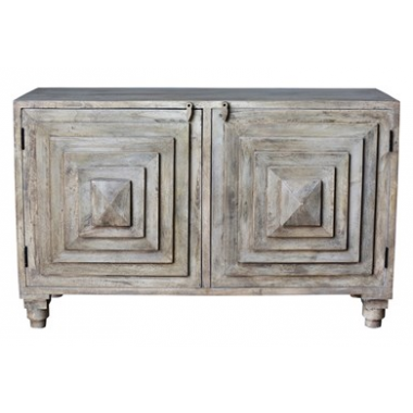 Bengal Manor Mango Wood 2 Stacked Pyramid Door Cabinet