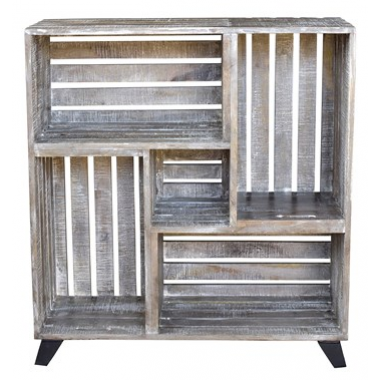Bengal Manor Mango Wood Reclaimed Crates Bookcase
