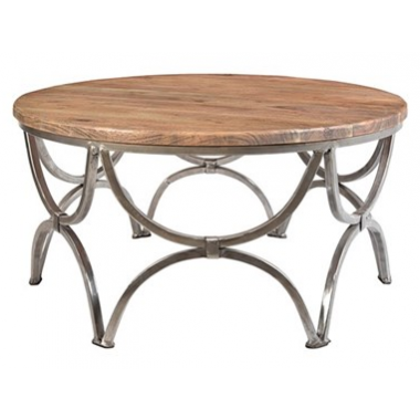 Bengal Manor Mango Wood and Steel Round Cocktail Table