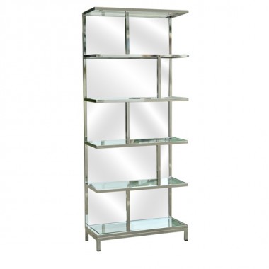 Crestview Collection Bentley Chrome and Mirror Etagere
