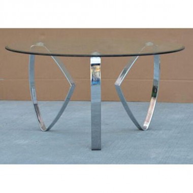 Hollywood Nickel Tri Leg Round Cocktail Table