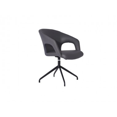 Whiteline Modern Living Gordon Swivel Dining Chair - Dark Grey - Perspective