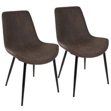 LumiSource Duke Dining Chair - Set of 2 - ESPRESSO 