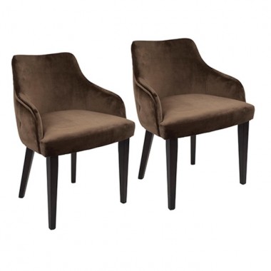 LumiSource Eliza Dining Chair - Set of 2 - BROWN 