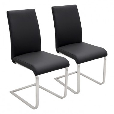 LumiSource Foster Dining Chair - Set of 2 - BLACK 