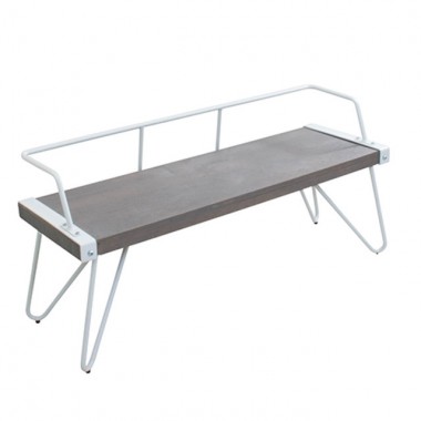 LumiSource Stefani Bench - GREY - Perspective