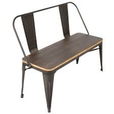 LumiSource Oregon Dining Bench - Antique/Espresso Hover