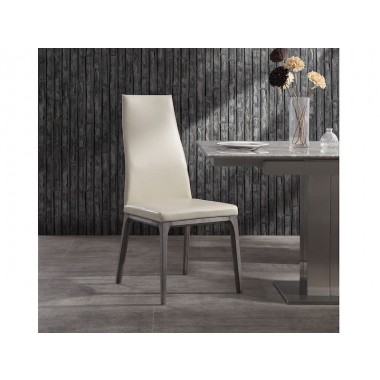 Whiteline Modern Living Ricky Dining Chair - Grey Oak / Taupe