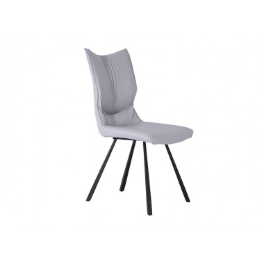 Whiteline Modern Living Silvia Dining Chair - Light Grey - Perspective