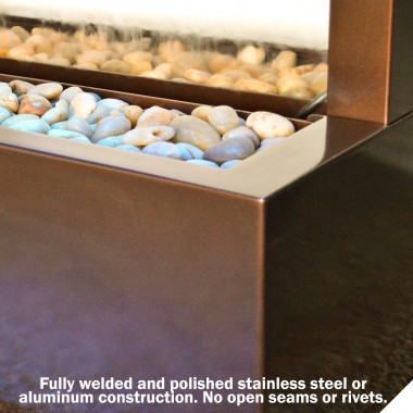Bluworld Gardenfall Clear Glass and Dark Copper Trim Floor Fountain Large Hover