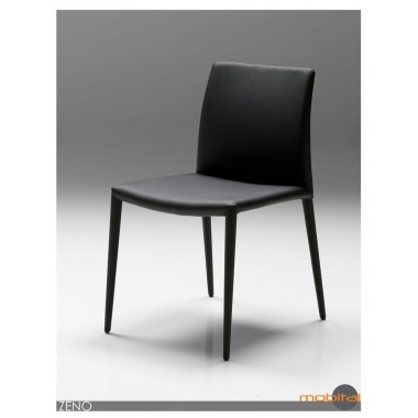 Zeno Dining Chair Black Full Leatherette Wrap