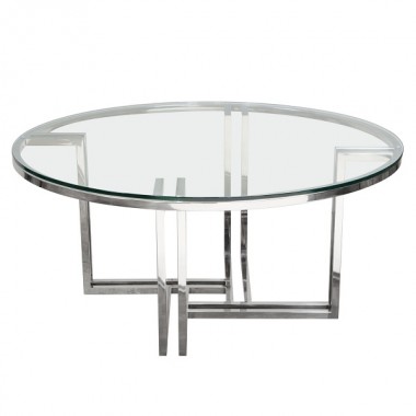 Diamond Sofa DEKO Polished Stainless Steel Round Cocktail Table