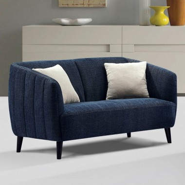 Diamond Sofa DeLuca Loveseat in Midnight Blue Fabric