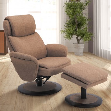 Comfort Chair Denmark Recliner and Ottoman in Taupe