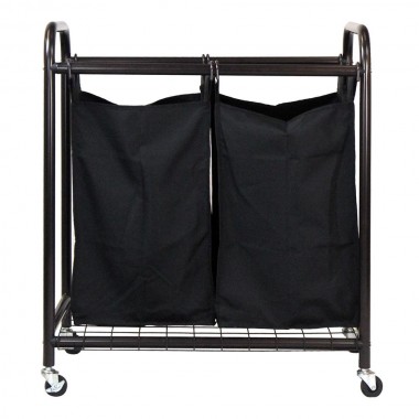 Oceanstar 2-Bag Rolling Laundry Sorter - Bronze Hover